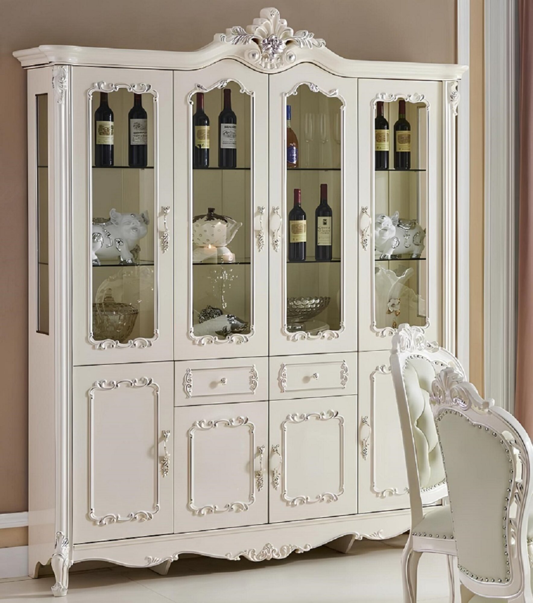 Klassische Glasvitrine im Luxusdesign  antiker Schaukasten für Ihr Zuhause Sofort