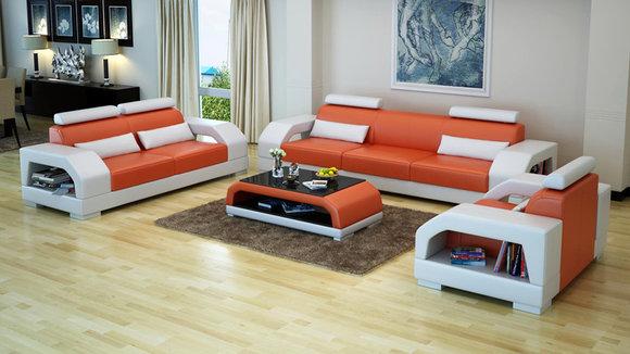Ledersofa Designergarnitur 3+2+1 Sitzer LINZ III