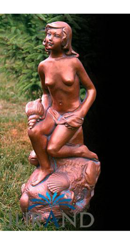 Wasserspeier Brunen Figur Steinfigur für Garten Deko Teich Wasserspucker