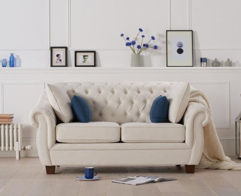 Chesterfield Sofa Couch Polster Stoff Leder Couchen Polster Garnitur 2 Sitzers