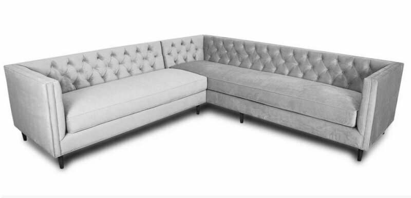 Ecksofa Grau Big Textill Stoff Chesterfield Sofas Kreative Möbel Neu