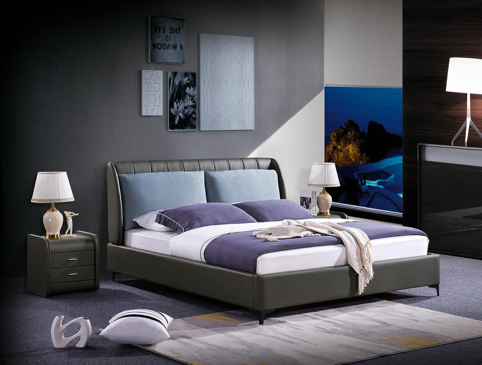Luxus Schlafzimmer Möbel 3tlg. Komplett Set Bett 2x Nachttische Modernes Design.
