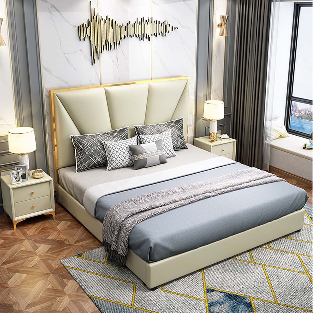 Bett Holz Betten Luxus Hotel Doppelbett Klassisches Bettgestell Landhaus 180x200.