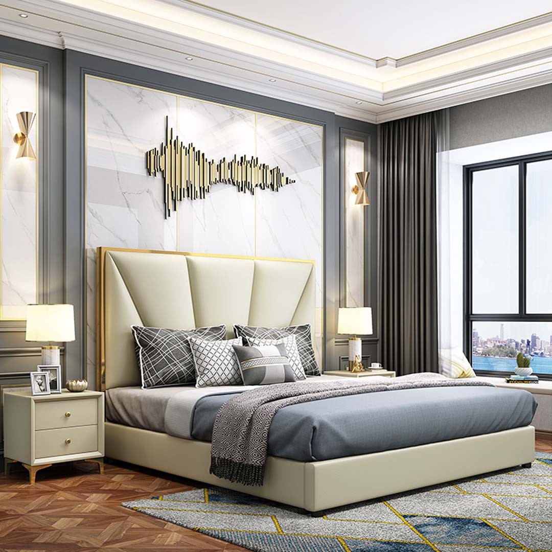 Bett Schlafzimmer Set Design Möbel Luxus Betten 2x Nachttisch 3tlg Bettgestell.