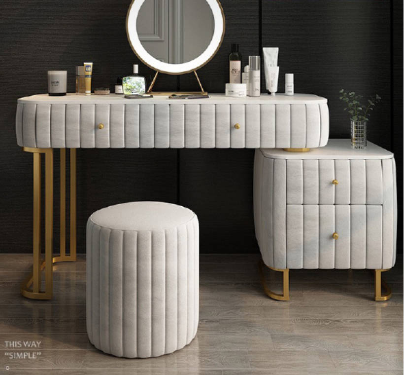 Designer Konsolen Schminktisch Kosmetik Tisch Spiegel Kommode Frisier