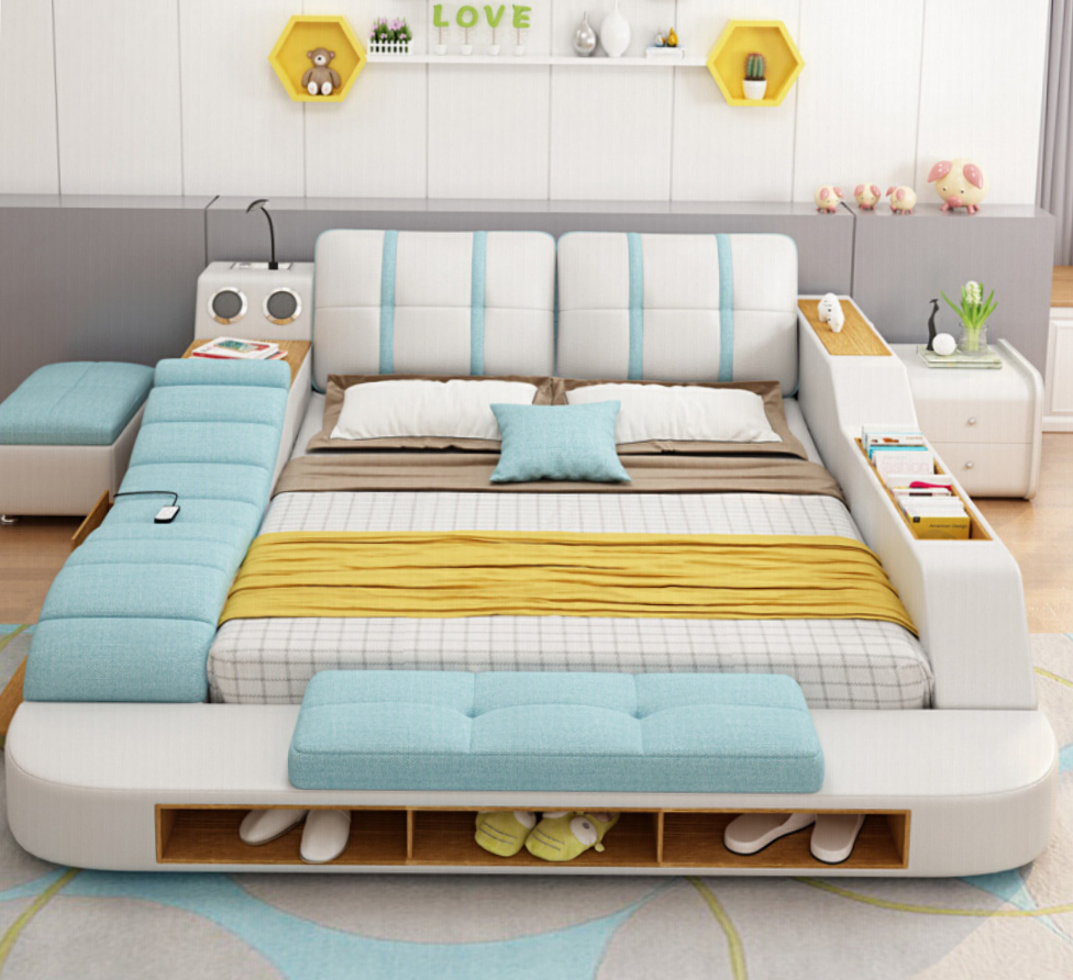 Doppel Design Leder Bett Polster Betten Moderne