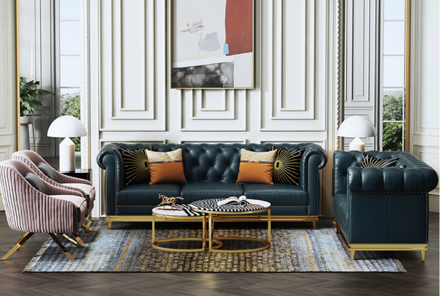 3+2 Sofagarnitur Sitzer Chesterfield Wohnlandschaft Sofas Couchen Polster