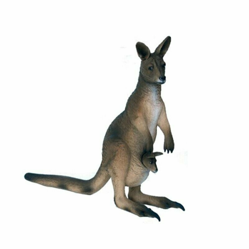 Känguru Lebensgroße Figur Dekoration Statuen Skulptur Garten Deko Figuren 174cm