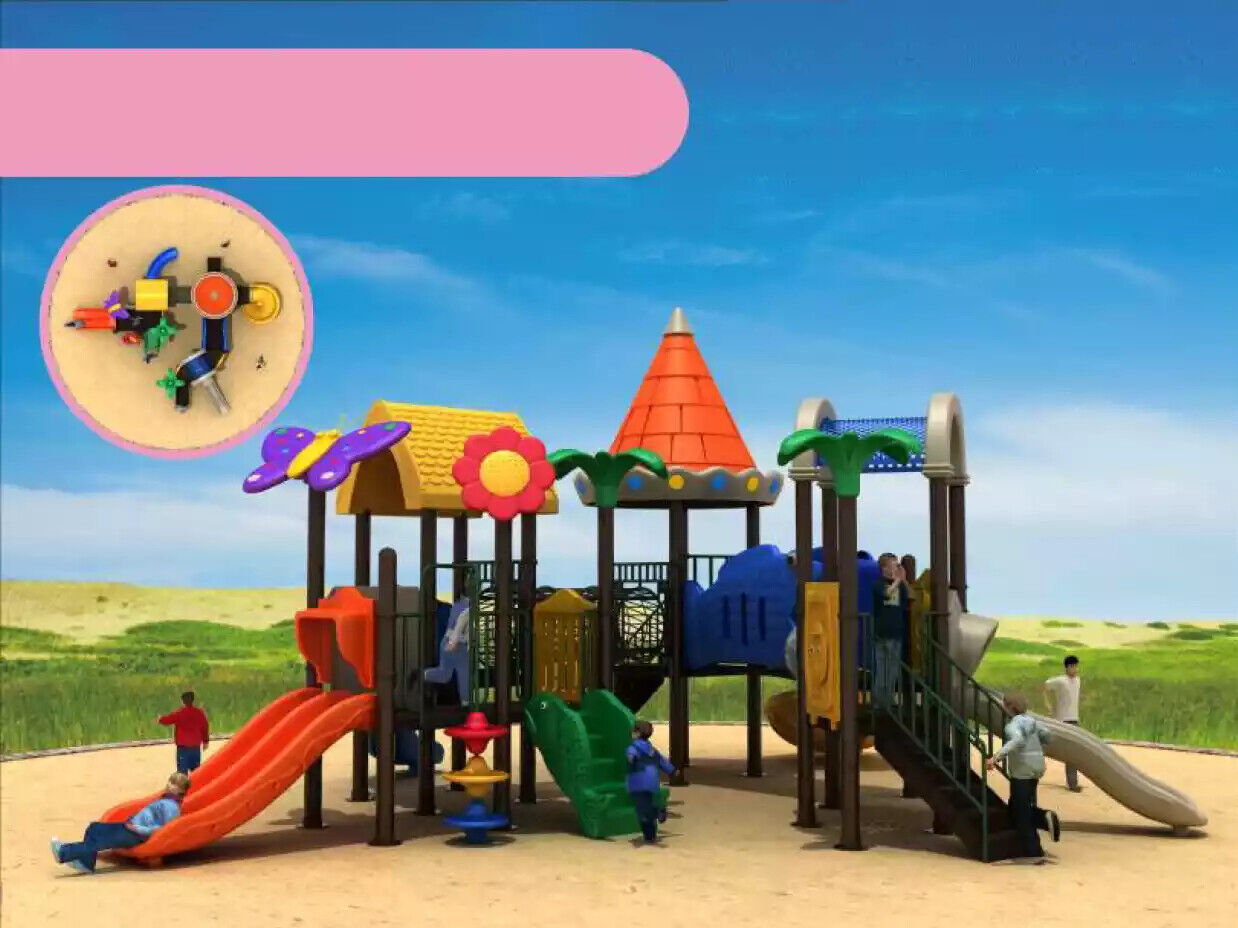 Outdoor Spielturm mit Rutsche Dschungel Stil Unterhaltung Kinder Spielplätze