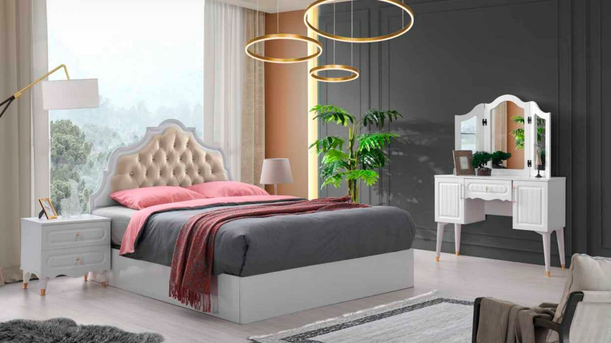 Modern Wohnzimmer Dreisitzer Sofa Polsteritz Grau Couch Chesterfield