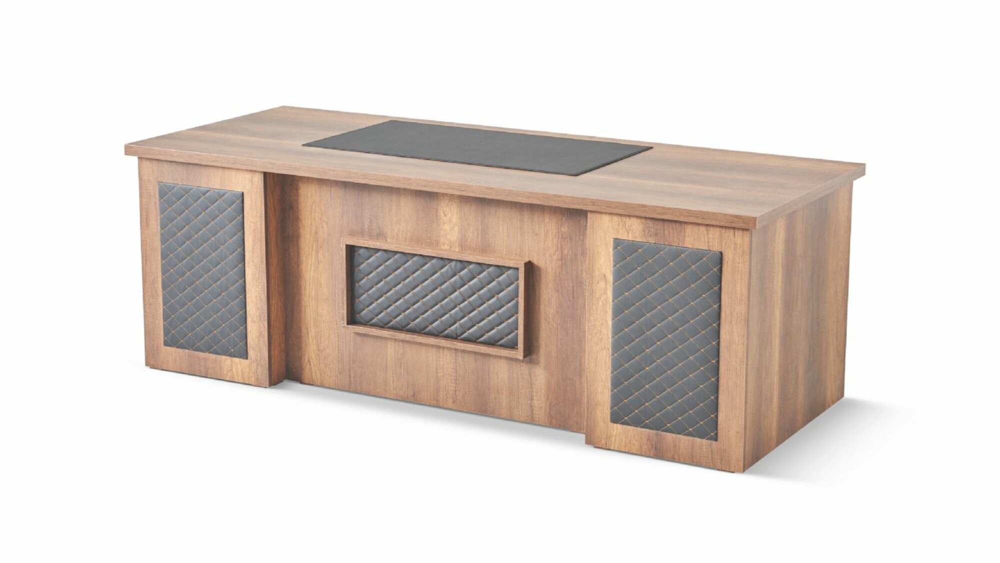 Bürotisch Braun Schwarz Zweifarbig Rechteckig Form Arbeitszimmer Modern