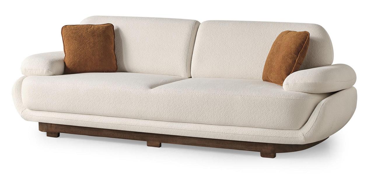 Wohnzimmer Sofa 3 Sitzer Design Textil Einrichtung Dreisitzer Sofa Couch Weiß