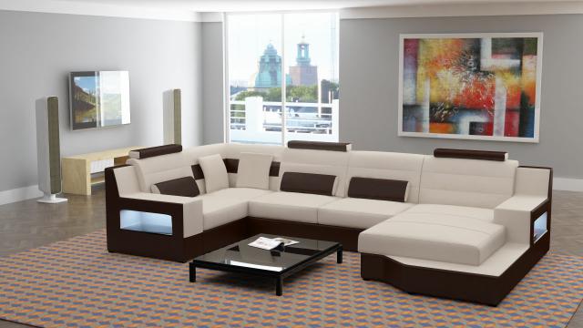 Designer Couch Sofa Polster Eckcouch Garnitur Ledersofa Couchen Wohnlandschaft