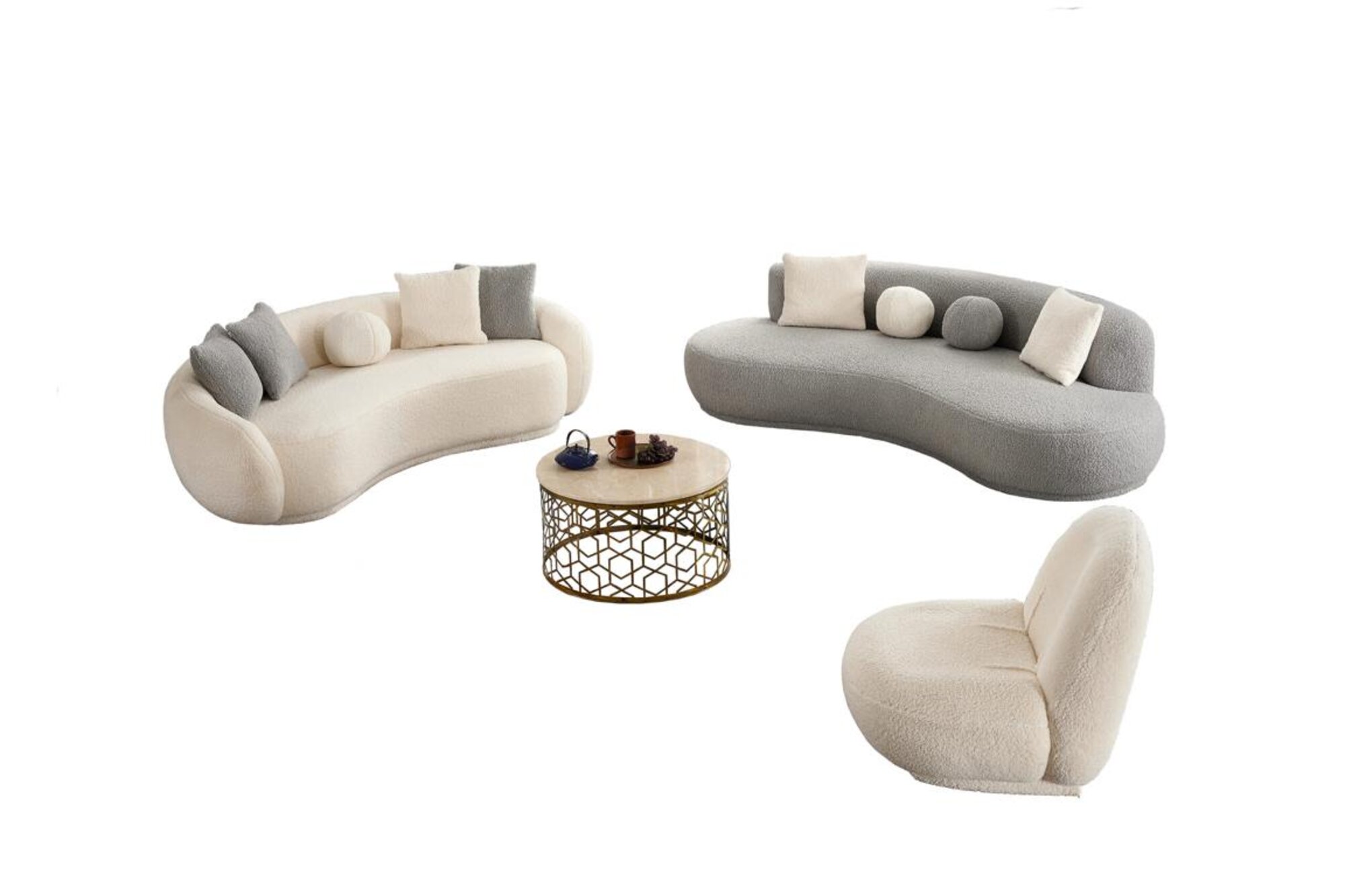 Sofas 4-Sitzer Relaxgarnitur Komplettsofa 3-Sitzer Couches Wohnzimmer Garnitur