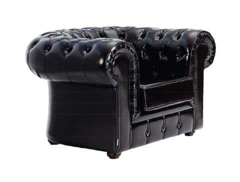 Sofa Chesterfield Design Sessel Couch Polster Luxus LederCouchen 1 Sitzer