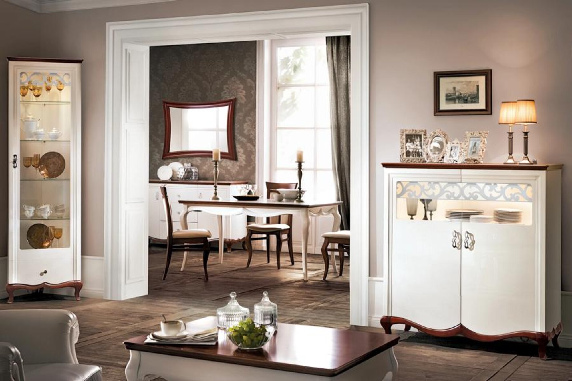 Komplett Sideboard Luxuriöses Eckvitrine Stilvoller Vorratsschrank Glasvitrine