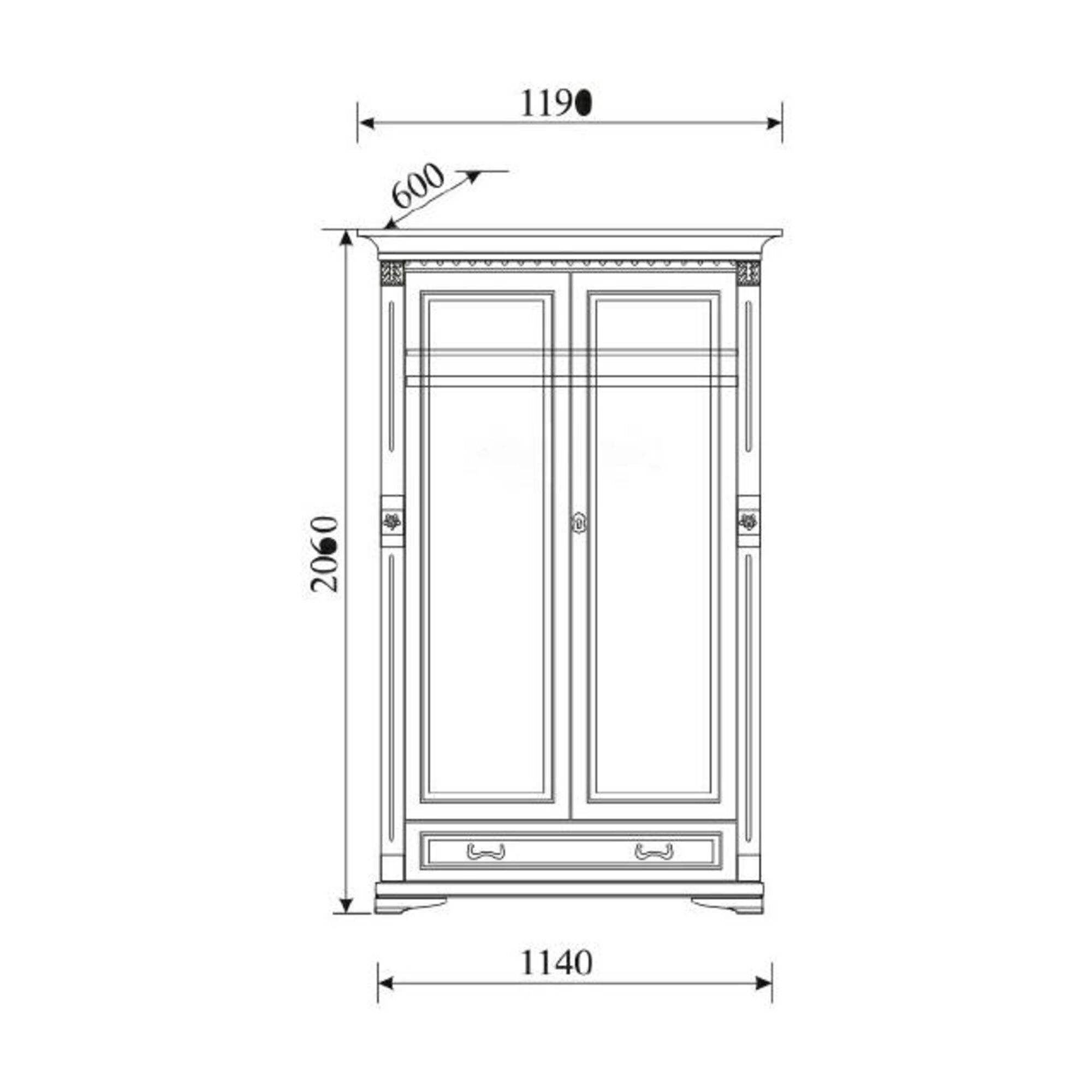 Klassische Schränke Schrank Schrankwand Kleiderschrank Massiv Kolonial Stil O2D