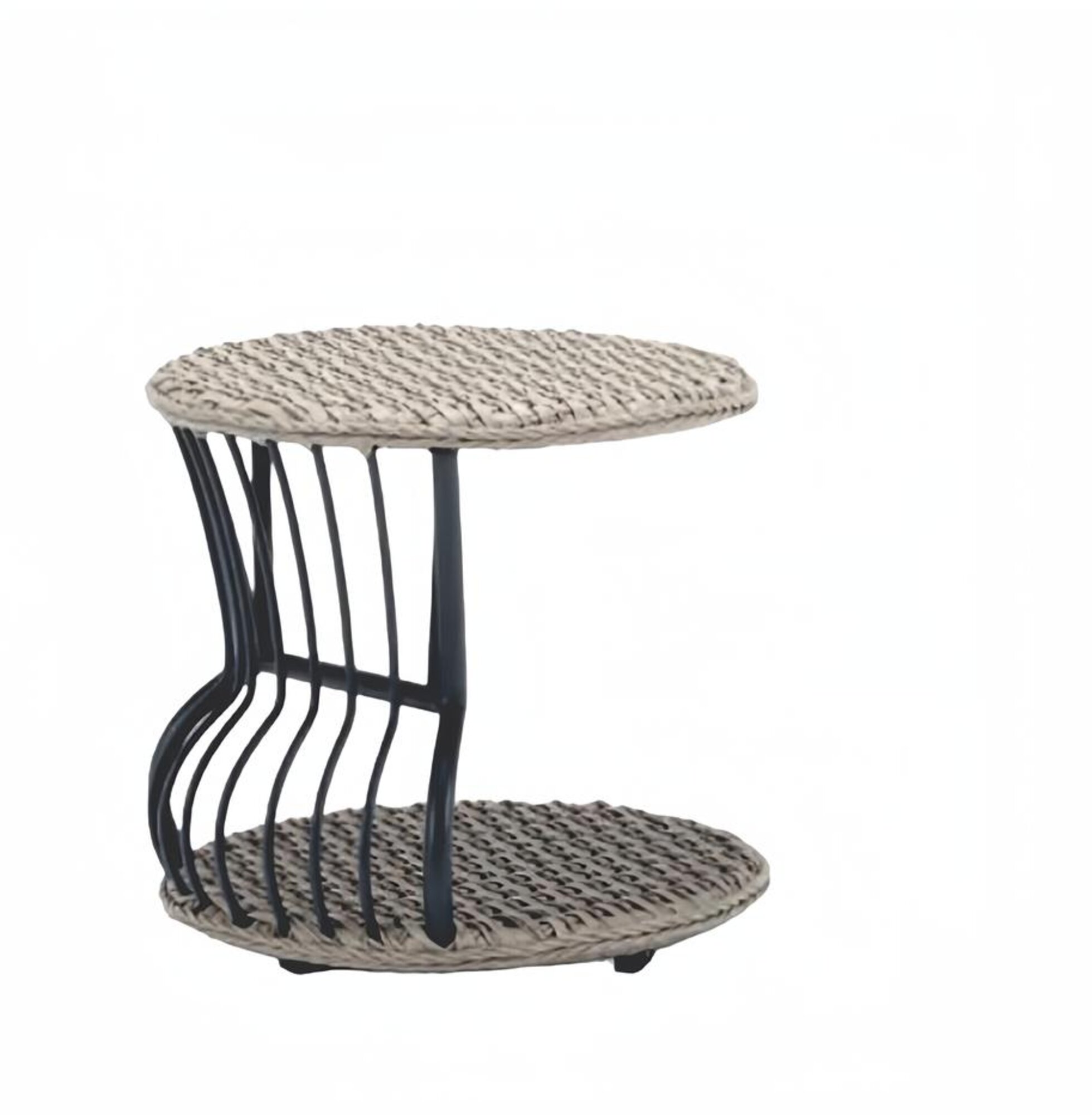 Couchtisch Hochwertig Grau Luxus Möbel Patio Design Rattan Rund Modern Möbel