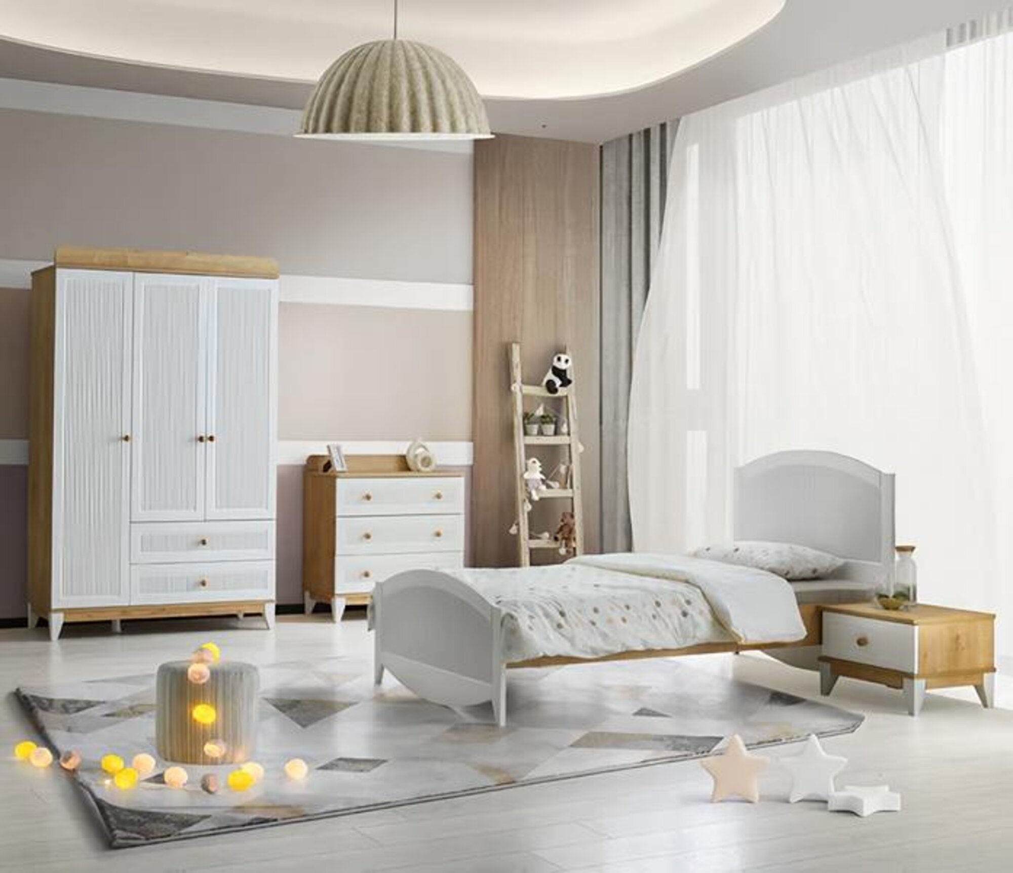 Design Kinderzimmer Komplete Bett Kindermöbel Holz Weiß Set Schlafzimmer 4tlg