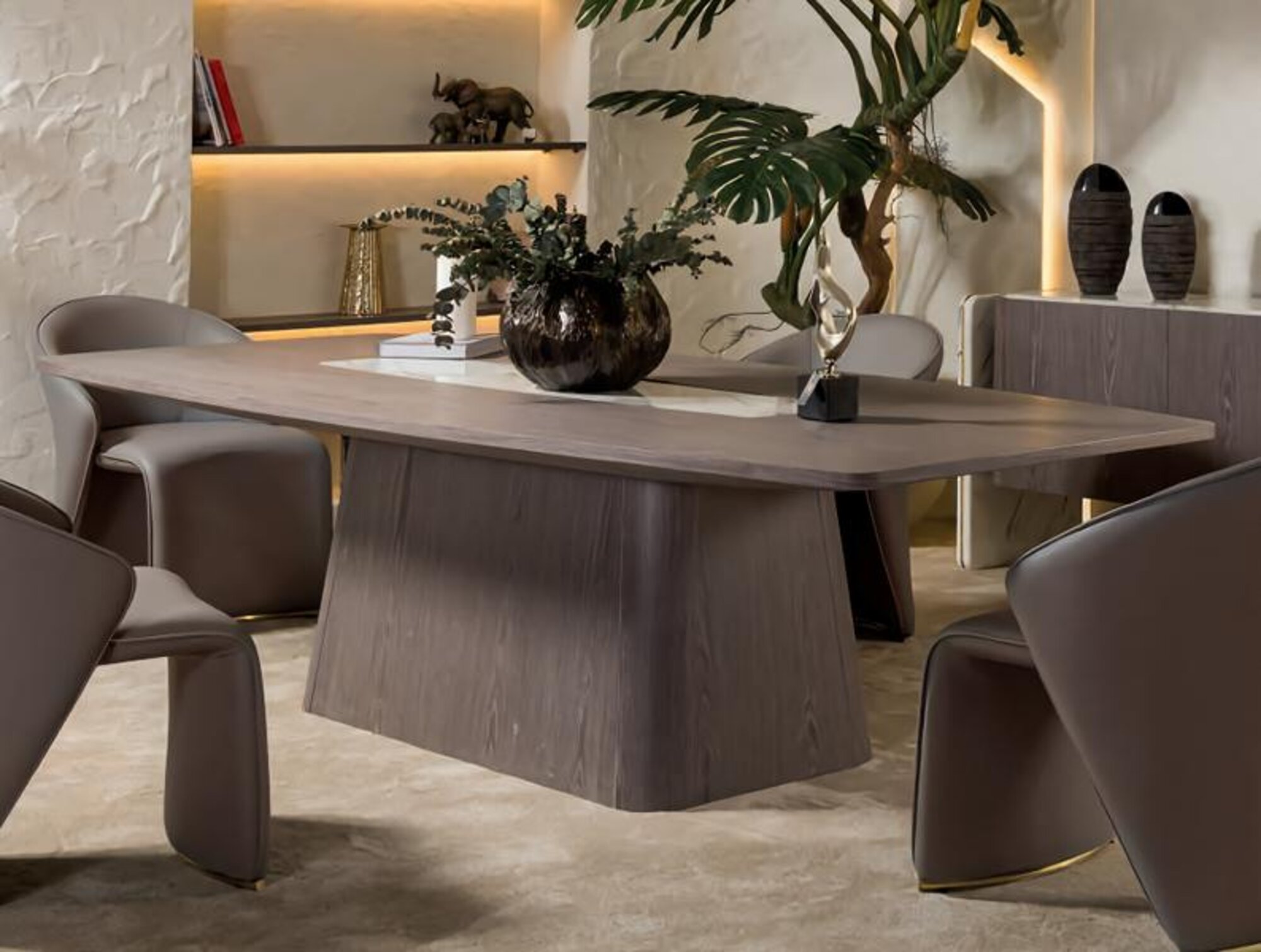 Esstisch Esszimmer Luxus Küchenmöbel Elegantes Dekor Modern Helles Holz Lux Neu