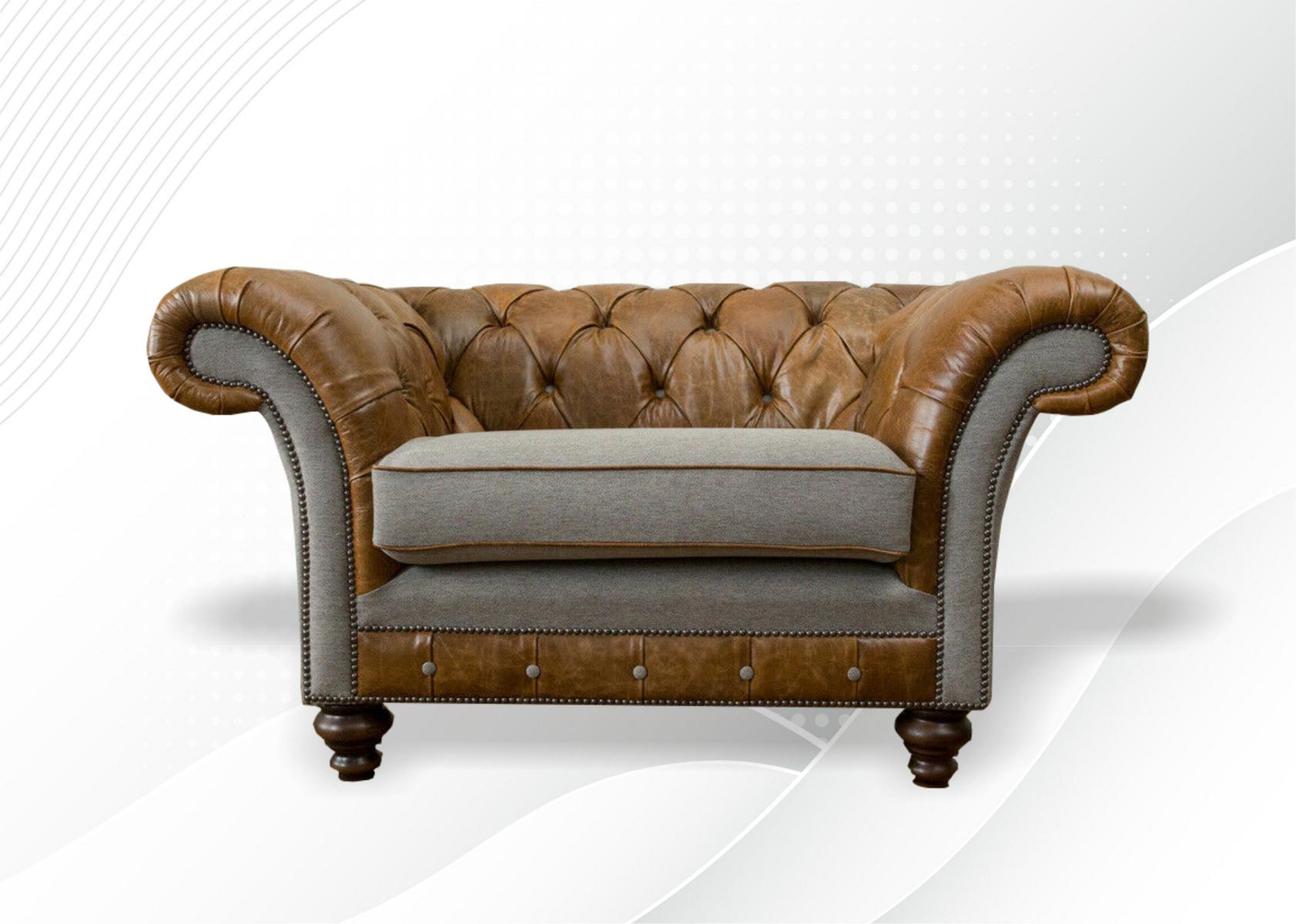 Sessel 1 Sitzer Chesterfield Kunstleder Polster Sofas Design Luxus Couch Sofa