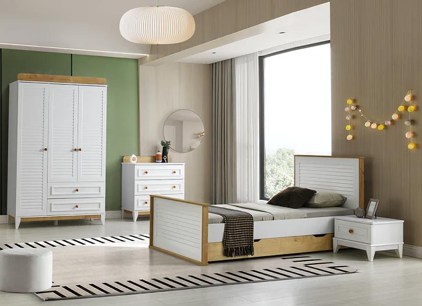 Garnitur Kinderbett Kindermöbel Kinderzimmer Bett Holz Set Schlafzimmer 4tlg