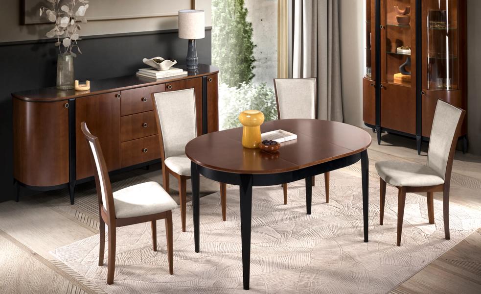 Esszimmer Set Esstisch Komplett 4x Stühle Holzmöbel Sideboard Luxuriöses