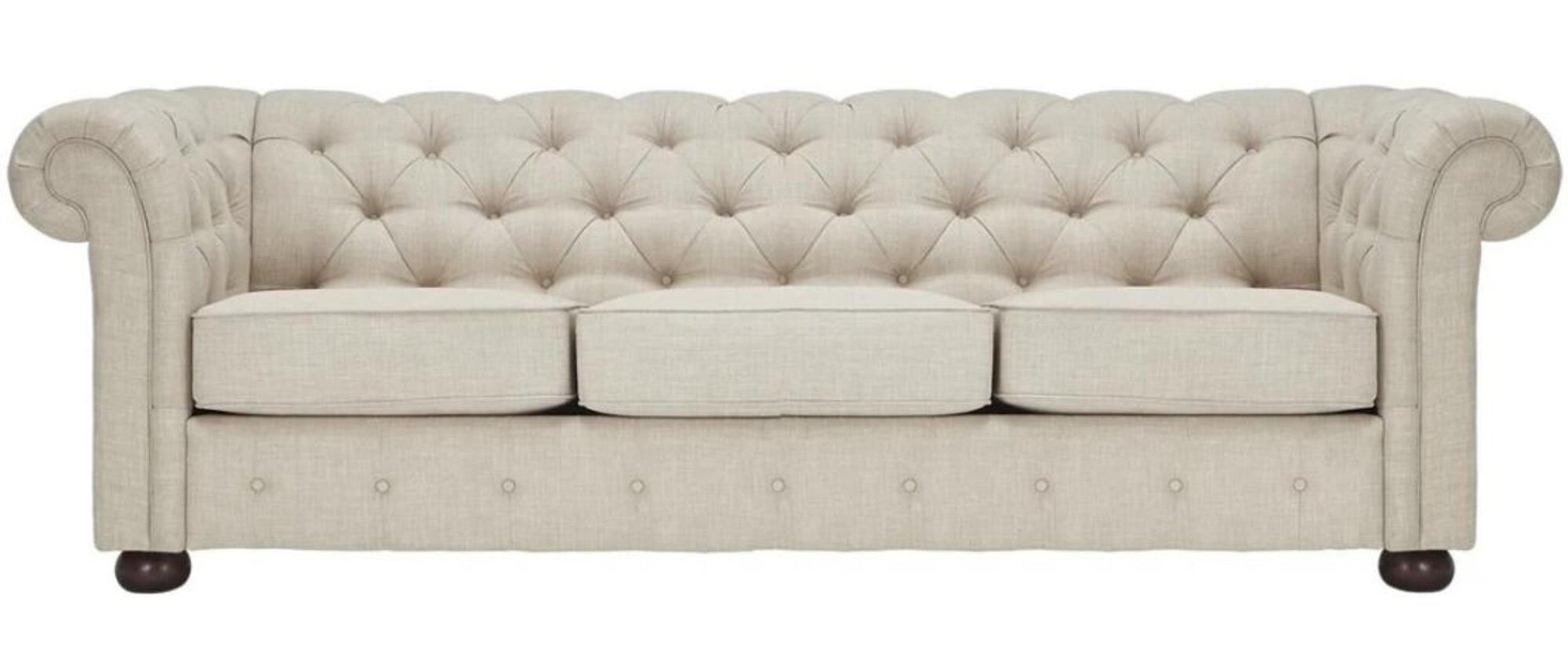 Beige Chesterfield Wohnzimmer Modern Design Couchen Sofa Samt Möbel Stoff Neu