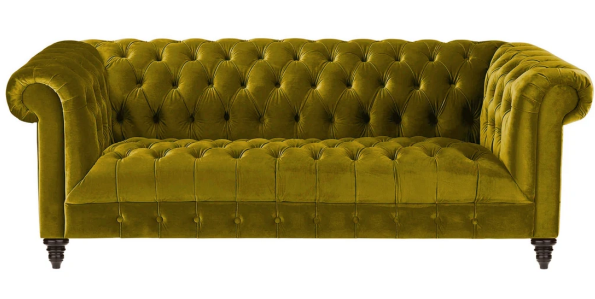 Gelbe Chesterfield Designer Wohnzimmer Modern Design Couchen Sofa Möbel Stoff