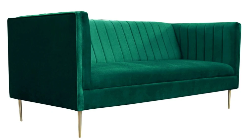 zweisitzer Sofa Sofas Grün Stoff Couchen Polster Wohnzimmer Design luxus Textil