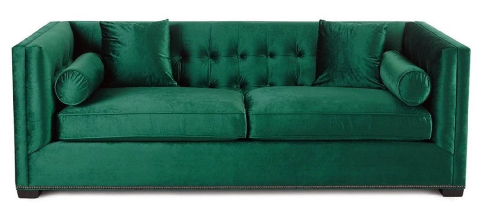 Chesterfield Grün Stoff Wohnzimmer Couchen Polster Sofa Sofas Couch Dreisitzer