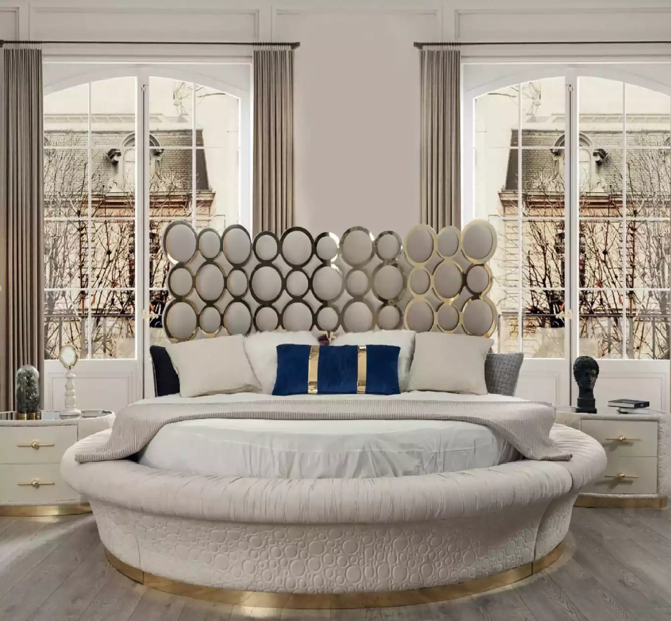 Luxus Bett 2x Nachttisch Set Betten Doppelbett Schlafzimmer Hotel Ehe 3tlg.