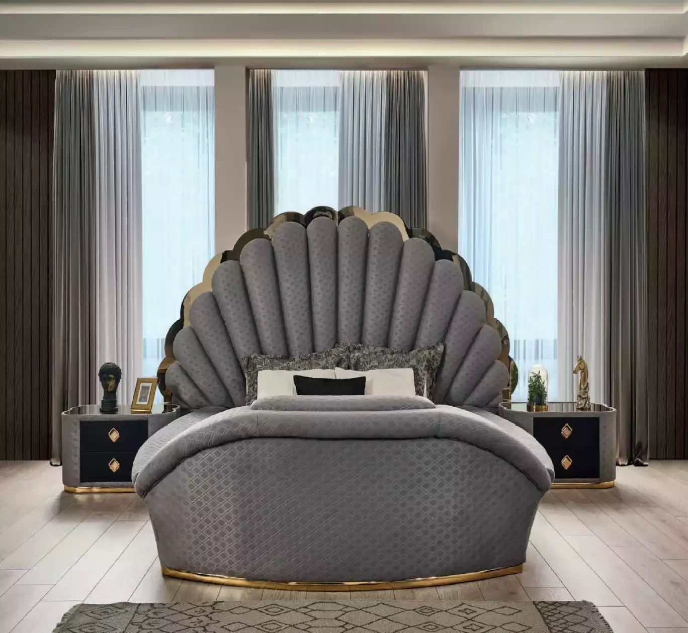 Schlafzimmer Bett 2x Nachttische Luxus Betten Set Komplett Design Möbel 3tlg.