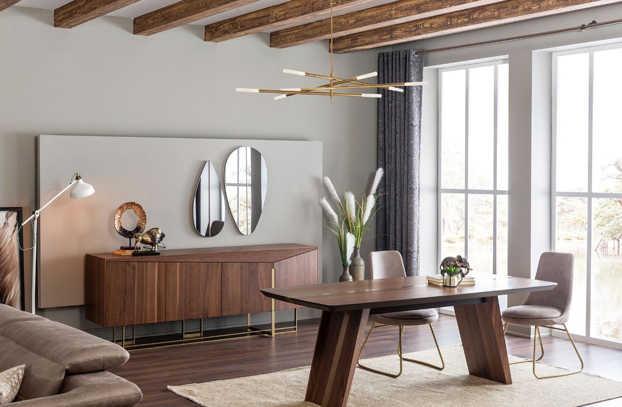 Esstisch Essgruppe Esszimmer Stühle Sideboard Set Holz Braun Garnitur 9tlg