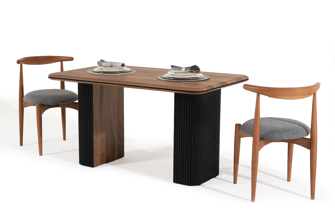 Esszimmer Garnitur Essgruppe Esstisch Stühle 5tlg Braun Klassischе