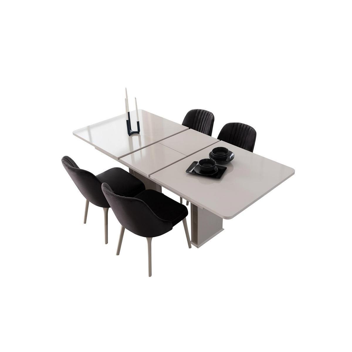 Esszimmer Möbel Weißer Esstisch Essgruppe Designer Stühle 5tlg Set Neu