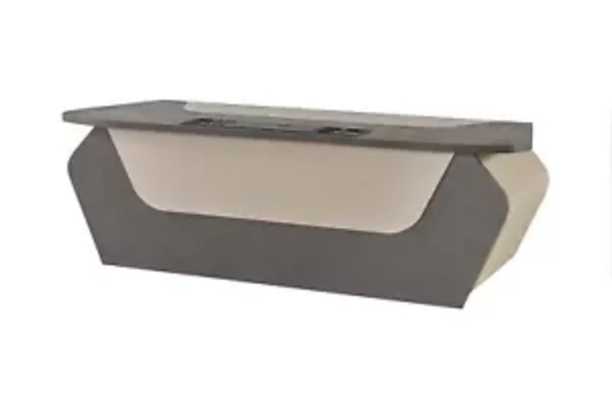 Bürotisch Grau Zweifarbig Modern Rechteckig Design Stil Arbeitszimmer