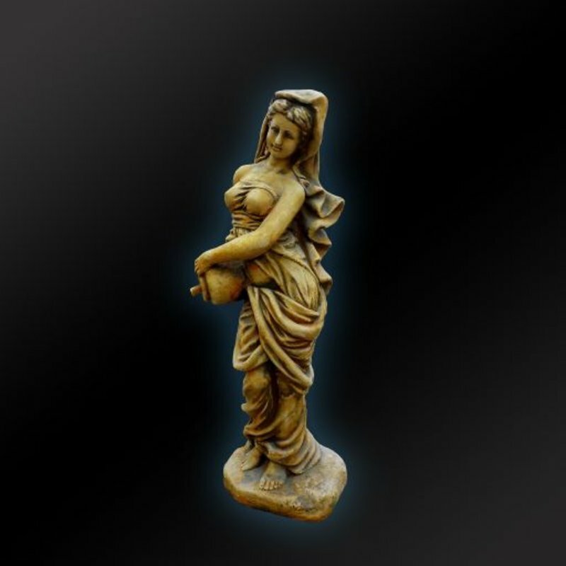 Wasserspeier Brunen Figur Steinfigur für Garten Deko Teich Wasserspucker 6026