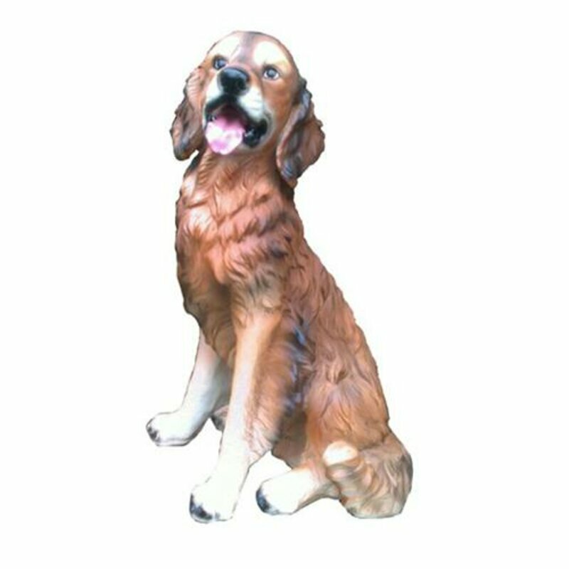 Hund figur abstrakte figuren statuen moderne braun bemalt 55cm statue Skulptur