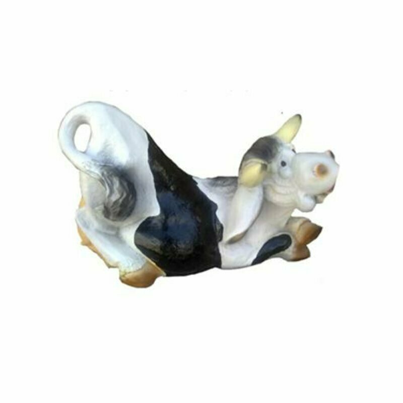 Moderne Figur Kuh Rind Kunststoff Skulptur Statuen Figuren Dekoration Kalb 38cm
