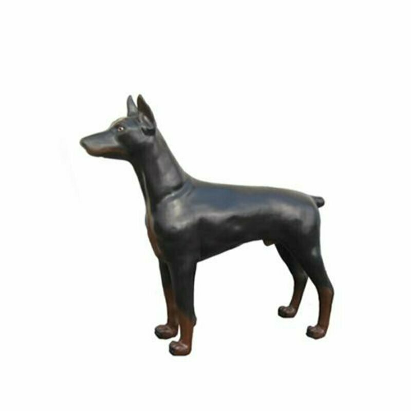 Dobermann hund attrappe Einbruchschutz Kampfhund Hund Dekoration Statue Skulptur