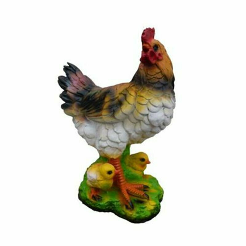 Huhn Vogel Figur Statue Garten Dekoration Skulptur Deko Skulpturen 3
