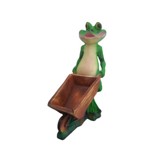 Modern Design Frosch Tier Garten aus 47 cm Dekoration Deko Skulptur Grün