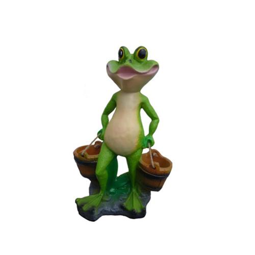 Modern Design Frosch Tier Garten aus 43 cm Dekoration Deko Skulptur Grün