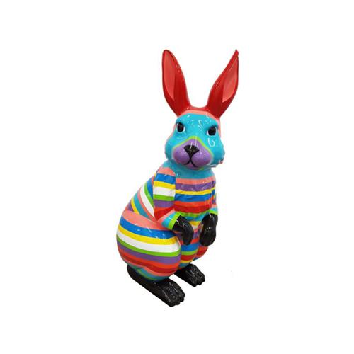 Abstrakter Osterhase Handbemalte Figuren Skulptur Statue Bunt Abstrakt 110cm
