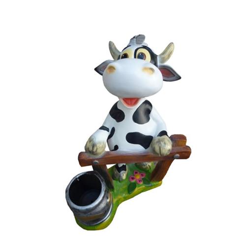 Comic Garten Figur Kuh Rind Kunststoff Skulptur Statuen Figuren Dekoration 54cm