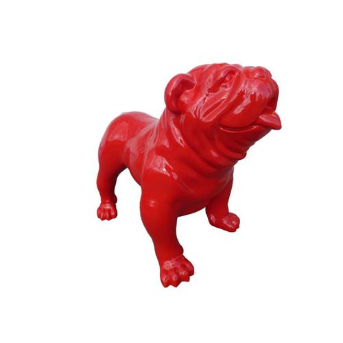 Hund figur abstrakte figuren statuen moderne rot bemalt neu 74cm statue Skulptur
