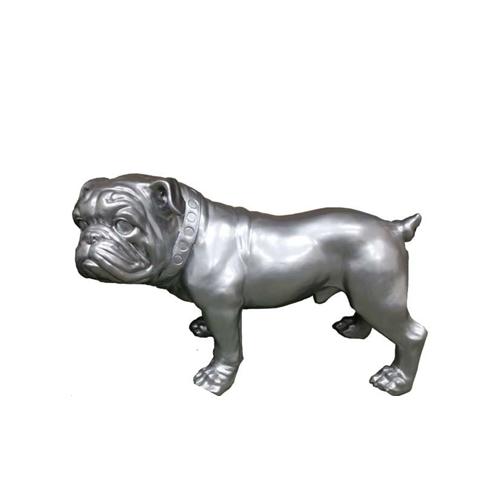 Silberner Hund abstrakte Design Skulptur Wohnzimmer Dekoration Statue Skulpturen