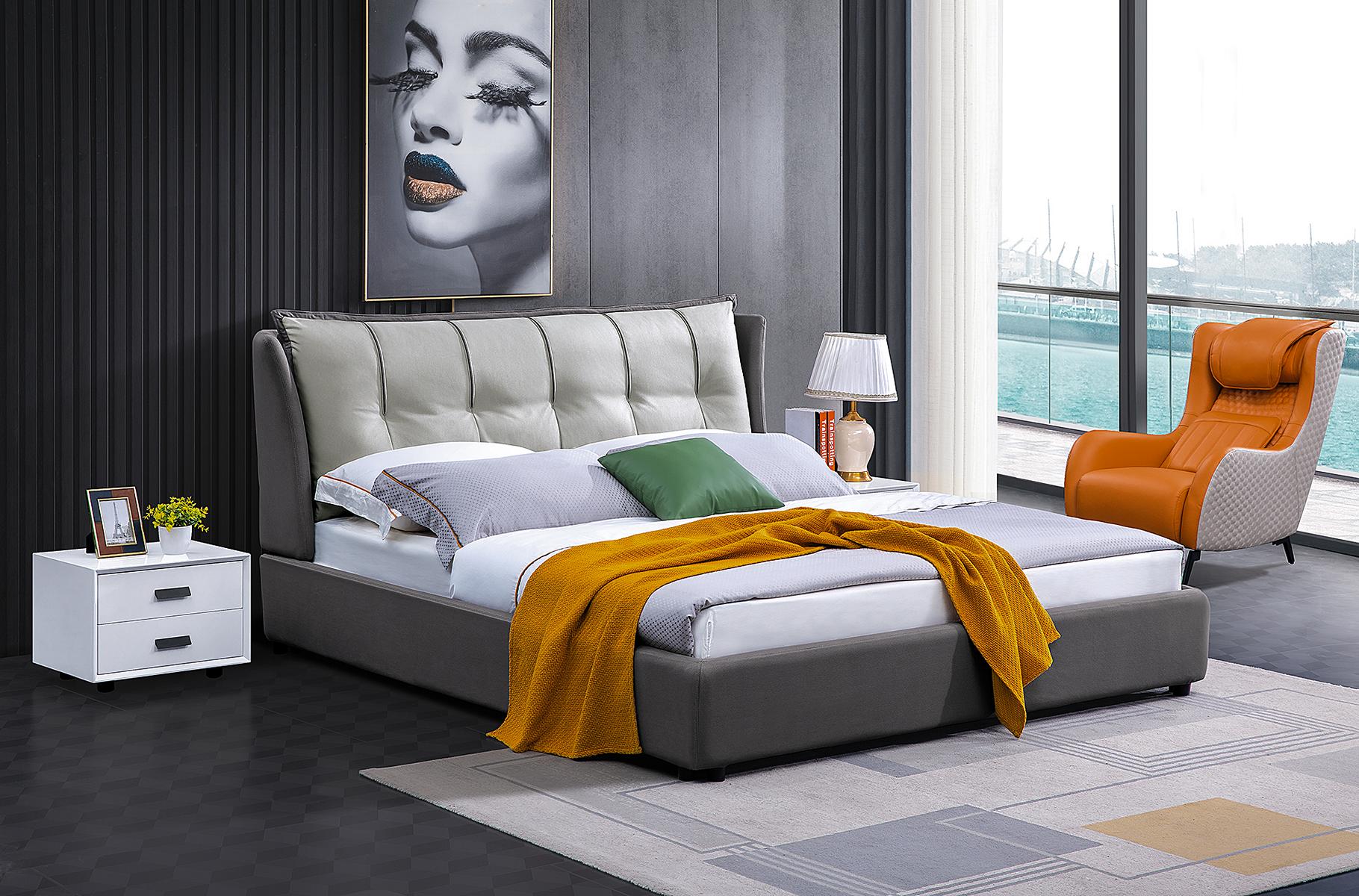 Leder Design Bett Doppel Luxus Ehe Modernes Hotel Gestell Schlaf Betten Zimmer