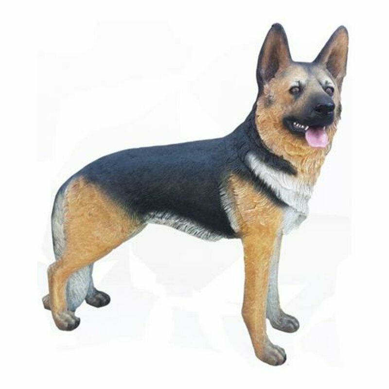 Deutscher Schäferhund Hund Deko Figur Statue Skulptur 90x110cm Figuren Statuen